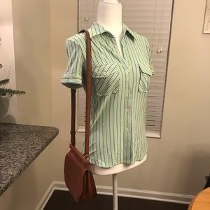 Theory button down knit polo top.